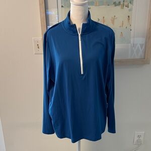 NWT H. Jill Blue Half-Zip Pullover Jacket Size XL